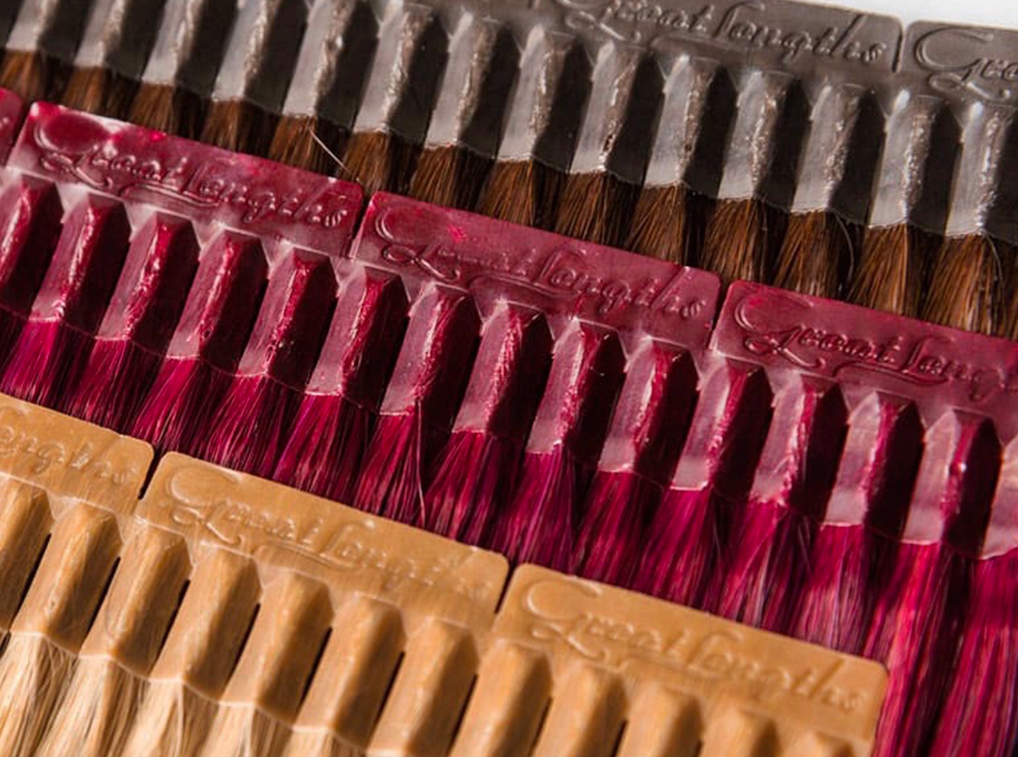Detail biopolymérových spojov a farebných prameňov Great Lengths